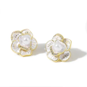 Pearl Earrings Gold Silver Personality Fashion Earrings Women’s Diamond Earrings