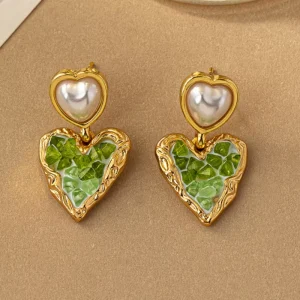 Pearl Earrings Heart shaped Earrings Elegant and Luxurious Design for Ladies Featuring a Sweet and Charming Style