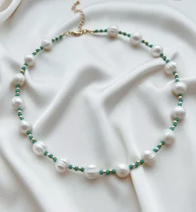 Pearl Glass Beaded Necklace for Women Colorful Beads Necklace Trendy Jewelry