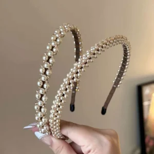 Pearl Hairband Women’s Ultra Fairy Japan Korean Style Light Luxury Internet famous New Elegant High Crown Outdoor Handmade
