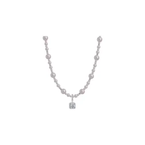Pearl Necklace for Women Heart Crystal Pendant Necklace Elegant Beaded Choker Jewelry Gift