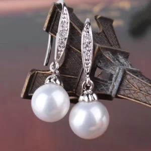 Pearl Women Earrings Trend Femme Party Wedding Fashion Round Hanging Pearl Earrings