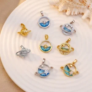 Pendant Blue Planet DIY Accessories Fashion Minimalist Simple Design Sense Small Niche Accessories Women Gift