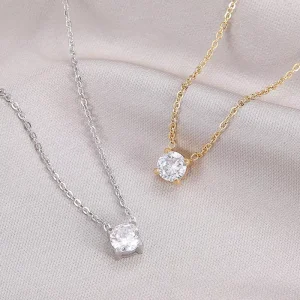 Pendant Necklace for Women Simple Style Zircon Necklaces Jewelry Charm