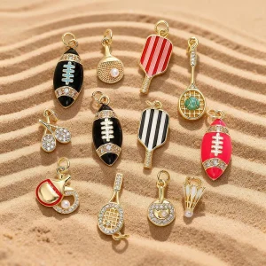 Pendant Sports Equipment Universal Buckle Accessories Rugby Badminton Necklace Pendant Jewelry DIY Craft Making Charms