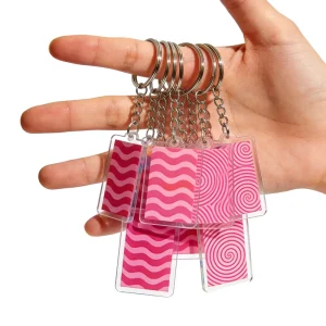 Personality Custom Logo UV Printed Acrylic Transparent Cartoon Animation Digital Photo Keychain Flexible Fashion Trend