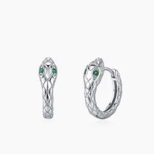 Personalized 925 Sterling Silver Snake Hoop Earrings for Women Retro Creative Design Snake Shaped Jewelry