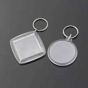 Personalized Blanks Acrylic Keychain Diy Clear Plastic Keyring Insert Picture Transparent Photo Frame Keychain