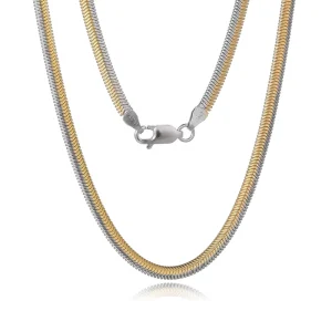 Personalized Chunky Gold Plated 925 Sterling Silver Snake Chain Necklace for Weddings and Gifts