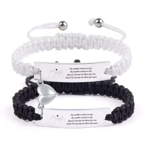 Personalized Couple Bracelet Customized Bracelets Set Mutual Attraction Custom Name Bracelet Personalized Gift for Men Women