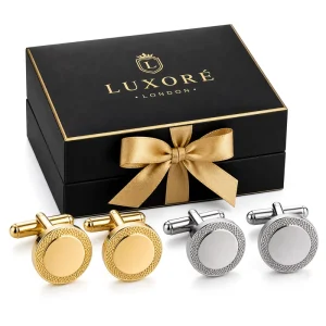 Personalized Cufflink Zinc Alloy Engraved Cuff Links Tie Clip Men Custom Gold Metal Metalicos with Own Logo for Men
