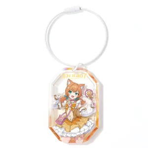Personalized Custom Acrylic Charms Rainbow Holographic Glitter Epoxy Clear Acrylic Keychain Custom Acrylic Diamond Keychain