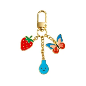 Personalized Custom logo Metal Charm Alloy Die Cast Cartoon Fruit Enamel Keychain