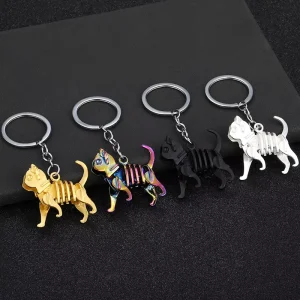 Personalized Cute Flexible Cat Charm with Spring Design Novelty Bag Pendant Keychain