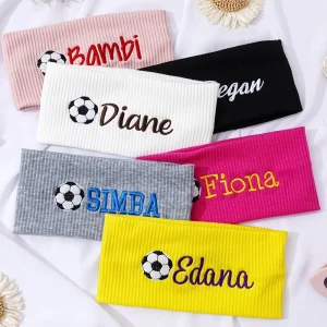 Personalized Embroidered Soccer Headband with Custom Name Soccer Headband Sports Headband Soccer Team Headband Girls Sweatband