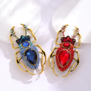 Personalized Enamel Beetle Rhinestones Brooch Pins Fashion Women’s Animal Brooches Design Vintage Accessories Jewelry