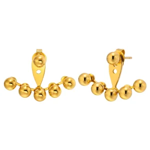Personalized Fashion Accessories Jewelry Stainless Steel Beads Earrings Gold For Women
