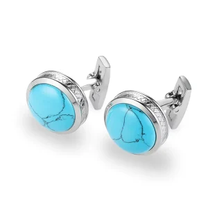 Personalized Fashion Custom Turquoise Cufflinks