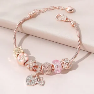 Personalized Fashion DIY Beaded Bracelet Multi-element Stainless Steel Copper Alloy Zircon Female Valentine’s Day Bracelet