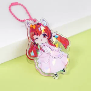Personalized Holographic Glitter Epoxy Acrylic Key Chain Custom Quicksand Shaker Acrylic KeyRing Clean Phone Charm Hologram
