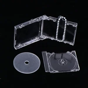 Personalized Music Cover DIY Keyring Key Chain Disc Jewel Acrylic Empty Dvd Custom NFC Album Box case Mini Blank cd Keychain