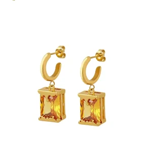 Personalized Pendant 316L Stainless Steel Jewelry 18K PVD Gold Earrings