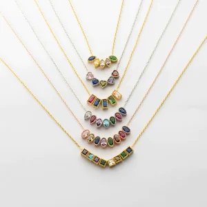 Personalized Women Custom 18K Gold Holidays Versatile Fashion Jewelry Trendy Gift Chic Accessories Birthstone Pendant Necklace