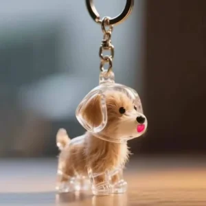 Pet Hair Storage Box Cute Transparent Dog Pendant Decoration Box Collectible Toy Keychain Bag Pendant Fashion Charm Accessories