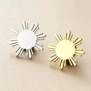 Philippine Sun Pin Brooch for Women Men Stainless Steel Flag of the Philippines Charm Brooch Fashion Jewelry Gifts