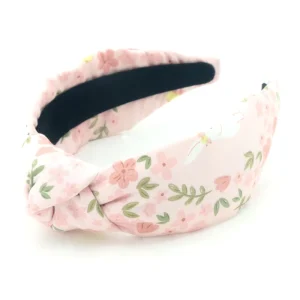 Pink Flower Bowknot Headband Sweet Custom Hand Made Elegant Women Hair Accessories