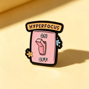 Pink Switch Shaped Brooch Creative Cartoon Alloy Badge Unisex Fashion Accessory for Men Women