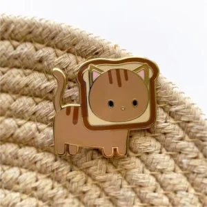 Pins Manufacturer Cute Animal Bread Brown Cat Dog New Hat Pins Metal Fashion Cartoon Hard Enamel Custom Brooch Lapel Pin