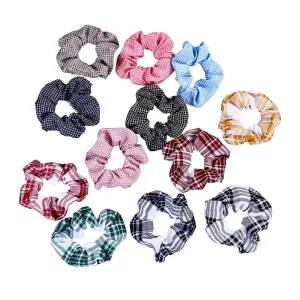 Plaid Large Handmade Hair Tie Campus Internet Famous Series Women’s Fresh Hair Accessories Korean Style Bulk Packaging
