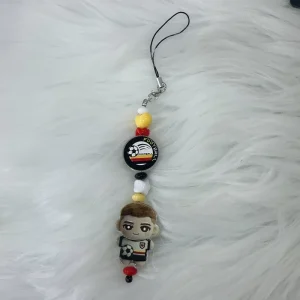Plastic Mobile Phone Long Hanging Rope Anti Loss Player Doll Chain with Customizable German Team Color Scheme