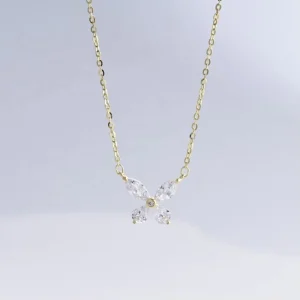 Plata 925 Sterling Silver Marquise Cut butterfly Necklace Everyday Summer Girls 14k Gold Fashion Pendant Necklaces