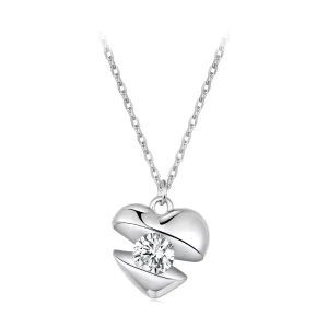 Plata 925 Sterling Silver Unique Heart Charm Necklace Fashion Wedding Simple Dainty Gold Plated Chain Necklace for Girls