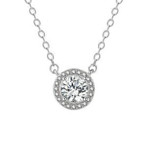 Platinum Lab Growth ZIRCON Classic Exquisite Pendant Necklace for Wedding Anniversary Parties
