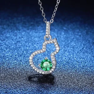Platinum PT950 18K Gold Necklace 50% Moissanite Pendant Classic Geometric D color Moissanite GRSCertified