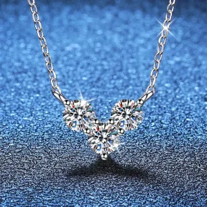 Platinum PT950 Geometric CuteRomantic GRS Certified Pendant Moissanite Necklace Love Fashion Light Luxury