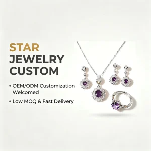 Platinum Plated Copper Alloy Zircon Necklace Set with Trendy Design for Women Gift Jewelry