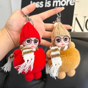 Plush Coin Holder Keychain with Zinc Alloy Luxury Style Fashion Trend Design Unisex Couple Earth Day Gift Charm