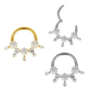 Polished Gold Nose Rings ASTM F136 Titanium Earring Piercing Body Jewelry Titanium Hinged Segment Hoop Ring Jewelry