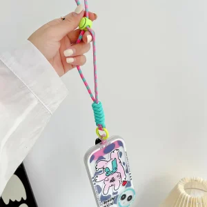 Polyester Sports Phone Lanyard Fashion Colorful Adjustable Backband Universal Neck Keychain Lace up Strap