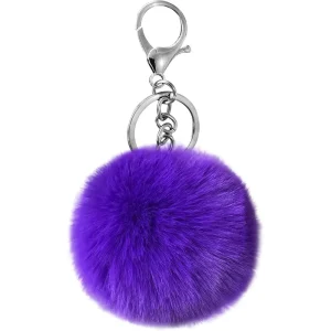 Pom Poms Keychains Faux Rabbit Fur Fluffy Keyring for Women Handbag Bag Pendant