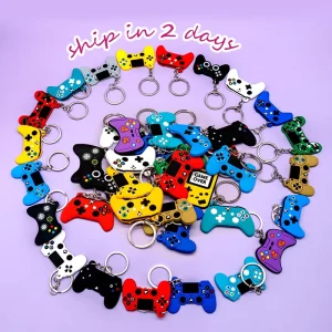 Popular Cartoon Funny Designer Gamer Keychain Cool Gaming Gameboy Video Game Controller llaveros De Goma Keychain Key Ring Chain