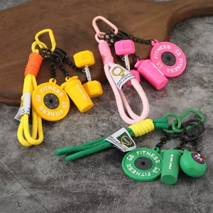 Popular Design Alloy Keychain Weight Plate Keychain Charms Car Bag Keychain Accessories for Decoration