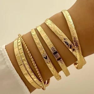 Popular Fashion Bracelet Set Women’s Punk Alloy Fine Jewelry Bracelets