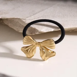 Popular Fashion Elegant 18k Gold Waterproof Stainless Steel Butterfly Shape Women’s Ponytail Ornament Hair Accessories