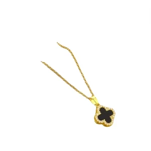 Popular Fashion Simple Double-Sided Four-Leaf Clover Necklace Women’S Light Luxury Advanced Versatile Clavicle Chain