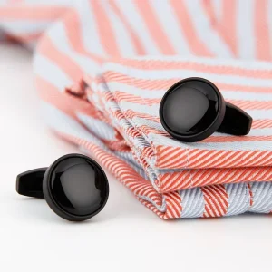 Popular Luxury Men’s Cufflinks High Quality Fashion Simple Men’s Black Round Cuff Links
